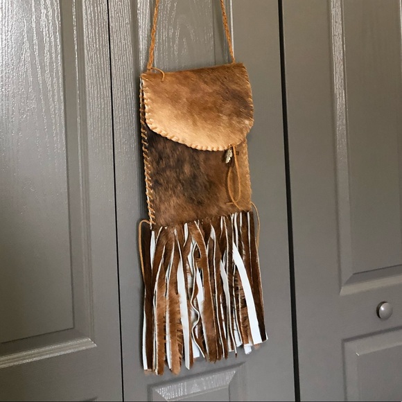 Boho crossbody cowhide purse - Picture 1 of 9